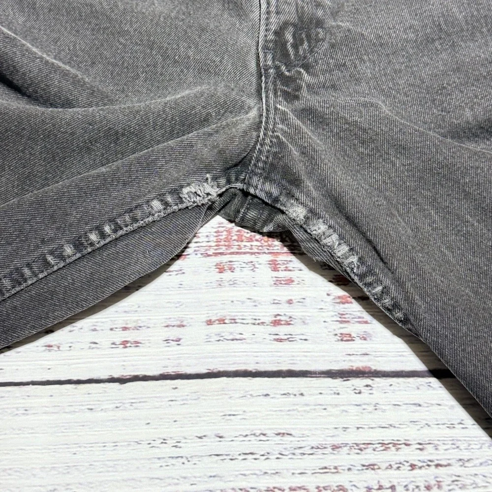 Levi's 555 Jeans 30x30 Relaxed Fit Straight Leg Black Denim Orange Tab USA Made